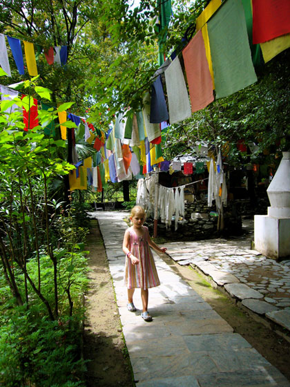 Florence in the gardens of the Norbulingka Institute near Dharmsala, India.