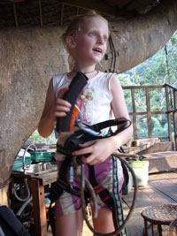 The Gibbon Experience wasn't just about the black gibbons, although the sound of them singing (somewhat reminiscent of someone on an early synthesiser) was an amazing way to wake up. It was as much about living in Tree Houses and exploring the lush Laos jungle on zip lines that were up to 150 metres above the jungle floor and 1km long. It put a smile on our faces every time...........and the views were spectacular!!!