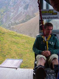 I was reading Florence's blog and apparently I was the only person that did not scream. Nice.... but I did look a bit scared as the chap drops the piece connected to my ankles over the edge!