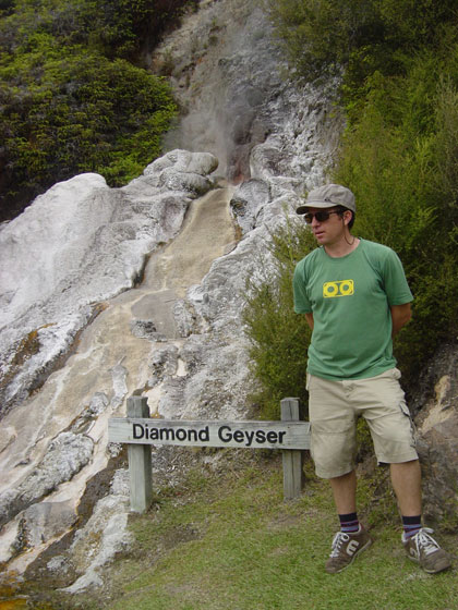 In the thermal areas of New Zealand we saw many great sights but few of them matched the majesty of the Diamond Geyser.