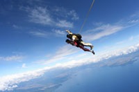 Gabby overcoming her fear of heights by jumping from a plane at 15,000 feet over Lake Taupo.  A lot of fun and a great view........