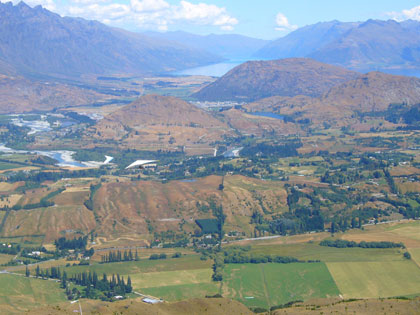 Ella and Florence soaring over the Otago countryside on their tandem hang glides.  Having jumped off the mountain at Coronet Peak they flew for about 20 minutes with other hang gliders, paragliders and a few hawks.  They both loved it!