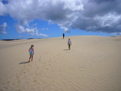 If you're fond of sand dunes and salty air -  this is the place to be!  Don't forget your toboggan (see video clip)