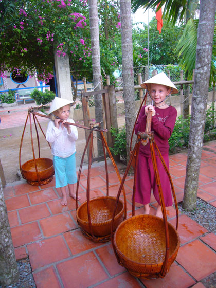 Outside our homestay near Can Tho on the Mekong delta.