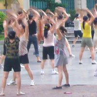 Ho Chi Minh told the Vietnamese that they should exercise early in the morning.  From 5am around Hoan Kiem Lake you can see thousands of locals still taking his advice some forty years after his death.