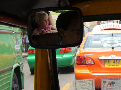 Our girls favourite mode of transport. A tuk tuk does not feel 100% safe in the feisty Bangkok traffic but then neither do the taxis or busses.